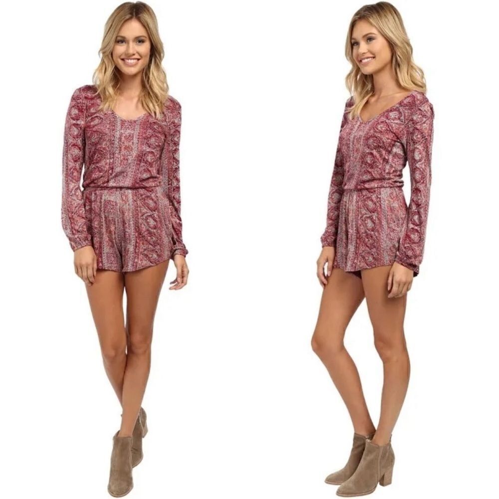 Billabong See the Sun Long Sleeve Bohemian Romper Size Small